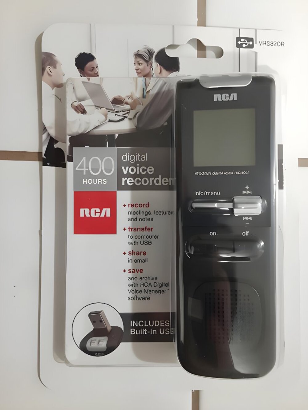 RCA VR5320R Digital Voice Recorder – 400 Hour Storage – USB Transfer – Like New